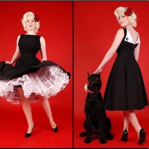 Tatyana Retro Pinup Glam Black Swing Dress